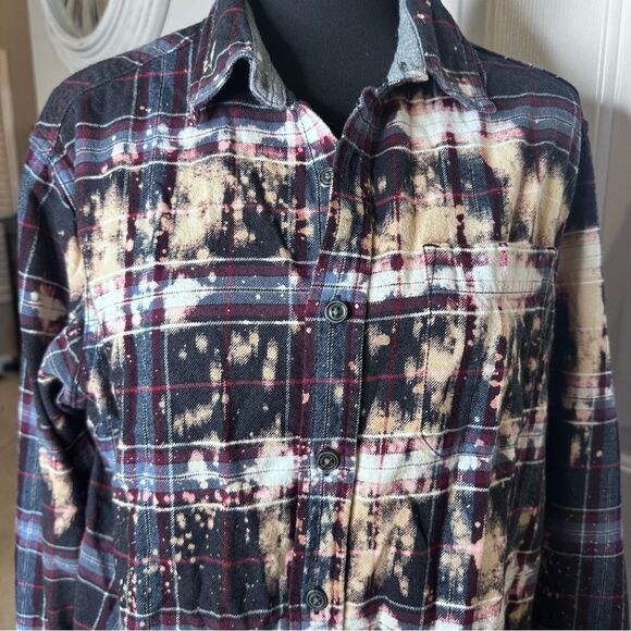 Soft flannel custom bleached shirt women’s medium - Picture 8 of 12